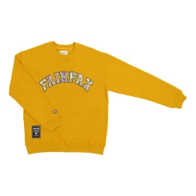 FAIRFAX COOGI PATTERN - EMBROIDERED COLLEGE CREWNECK-MUSTARD