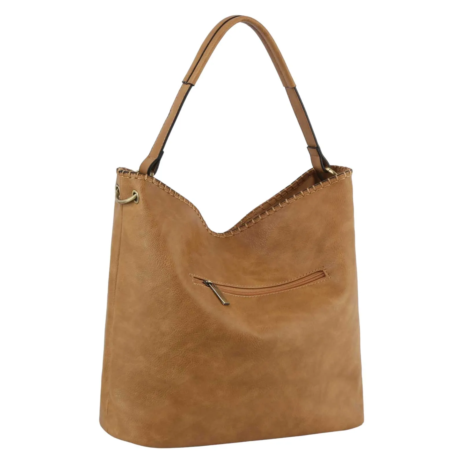 Faux Leather Hobo Tote Handbag with Guitar Strap