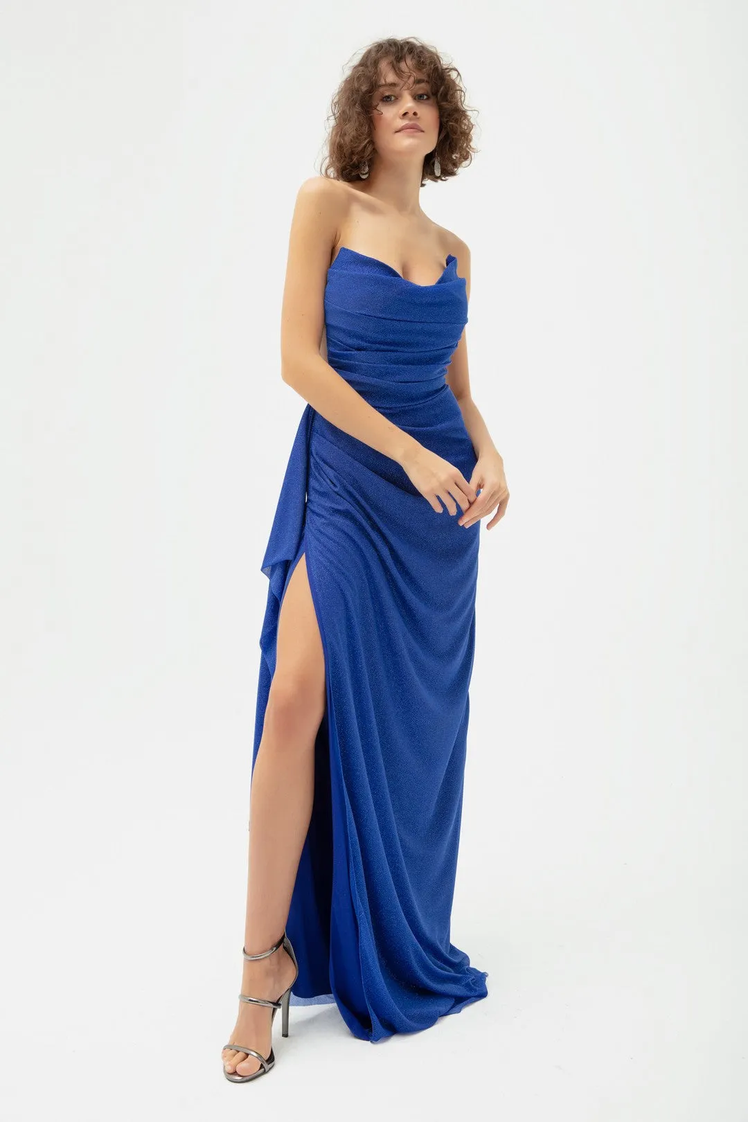 Female Chest Drape Slit Sweet Dress