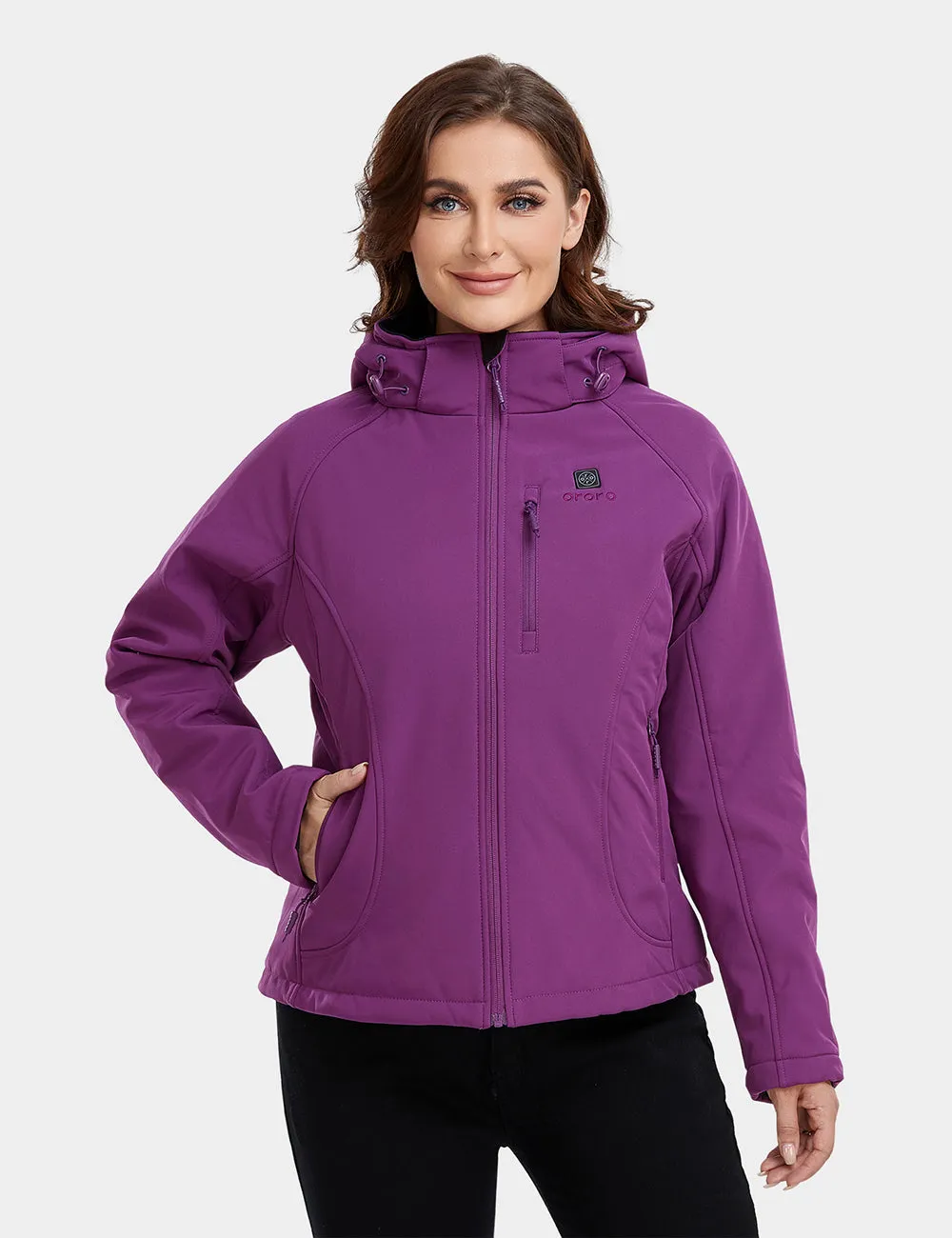 Final Sale - Women's Heated Jacket  - Purple & Black (with B19G Battery)