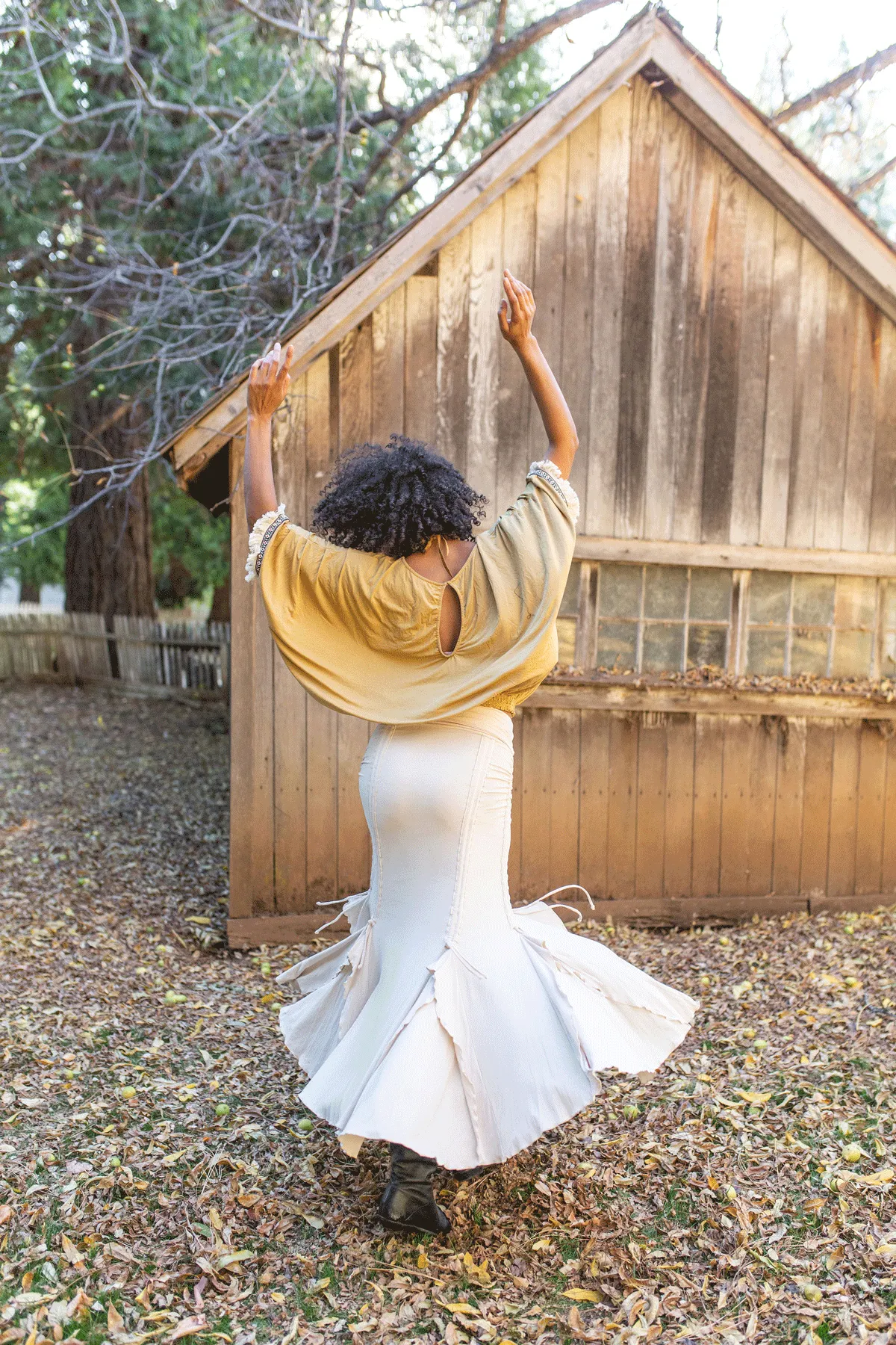 Flamenco Skirt - Cream Solid