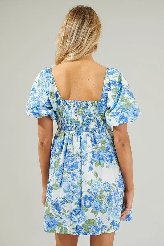 Floral Pleated Babydoll Dress