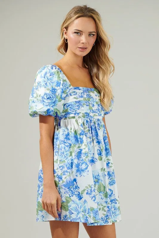 Floral Pleated Babydoll Dress