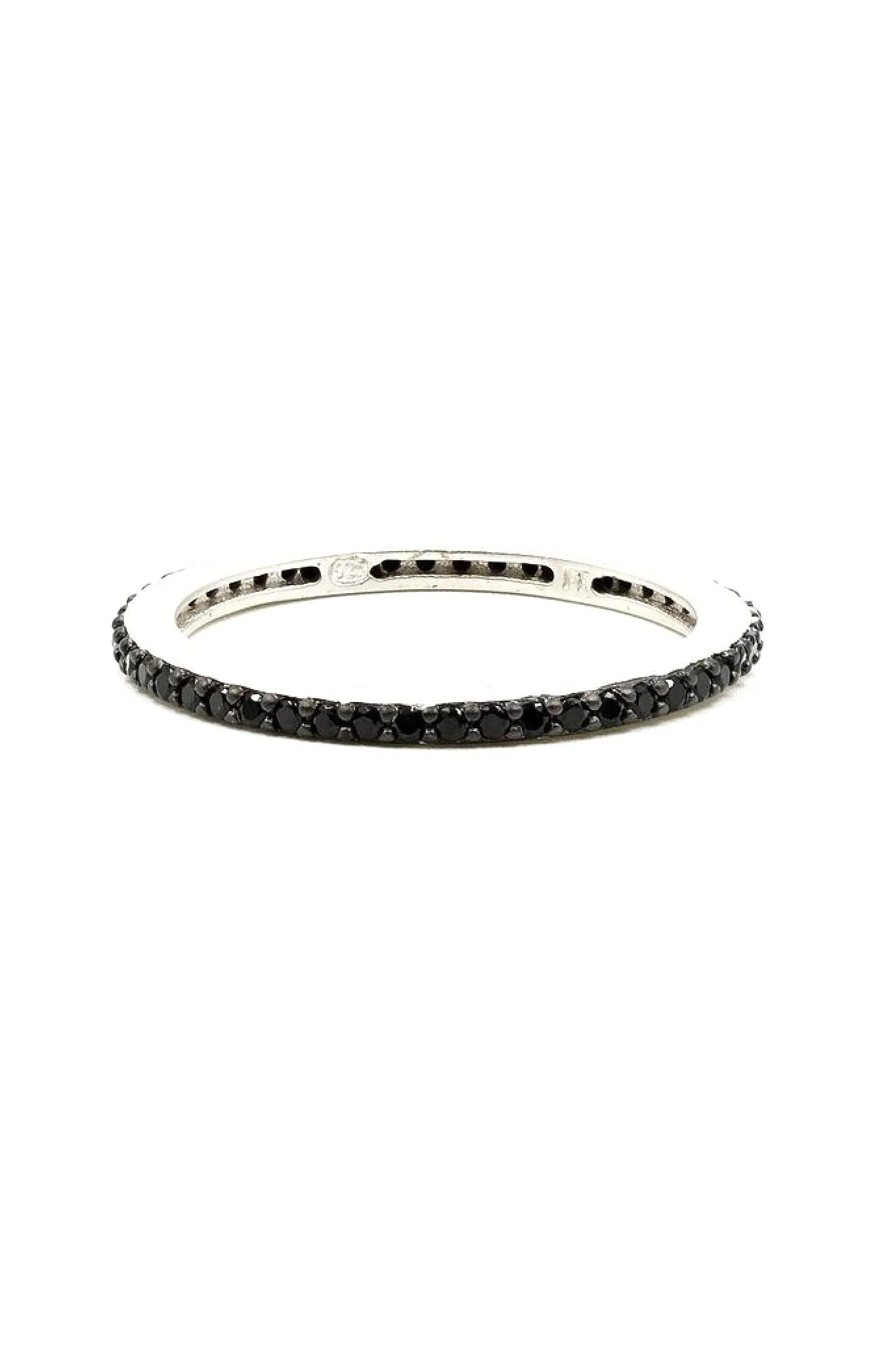 Freida Rothman Sterling Silver black CZ rhodium plated band.