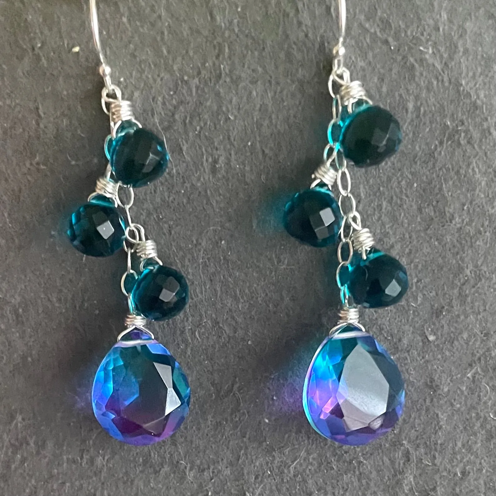 Frolic Paraiba to Violet Doublet Dangle Earrings