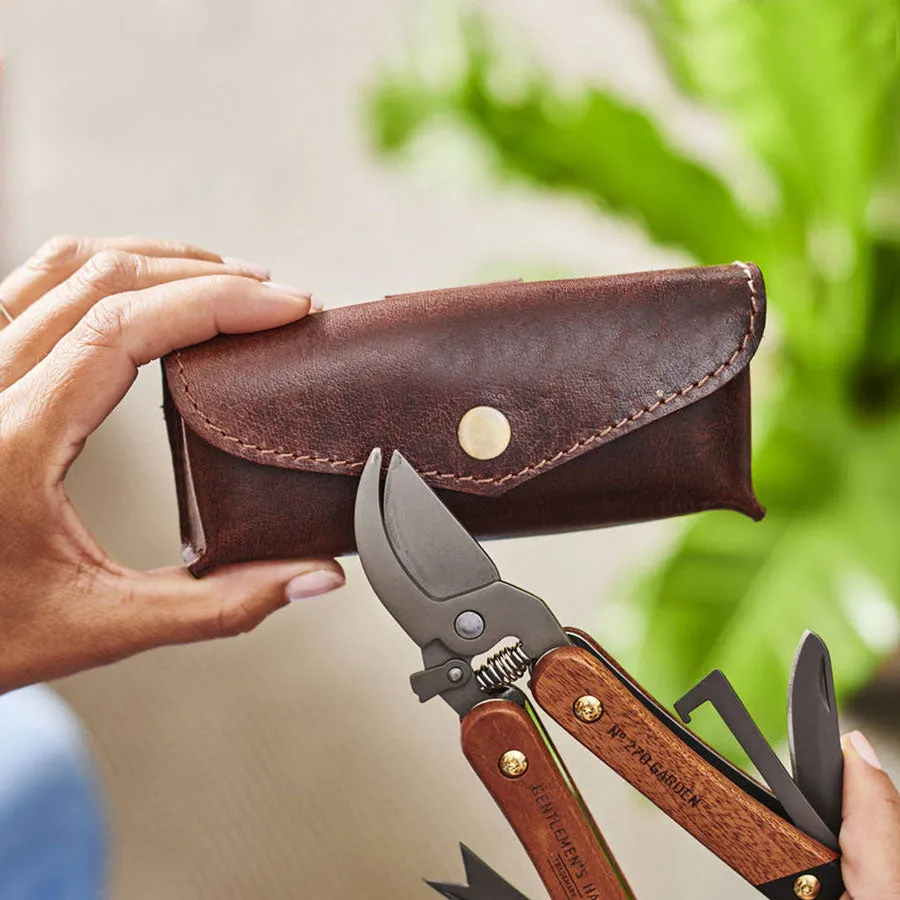 Gardening Gift Box with Personalised Leather Holder and Gardening Tool