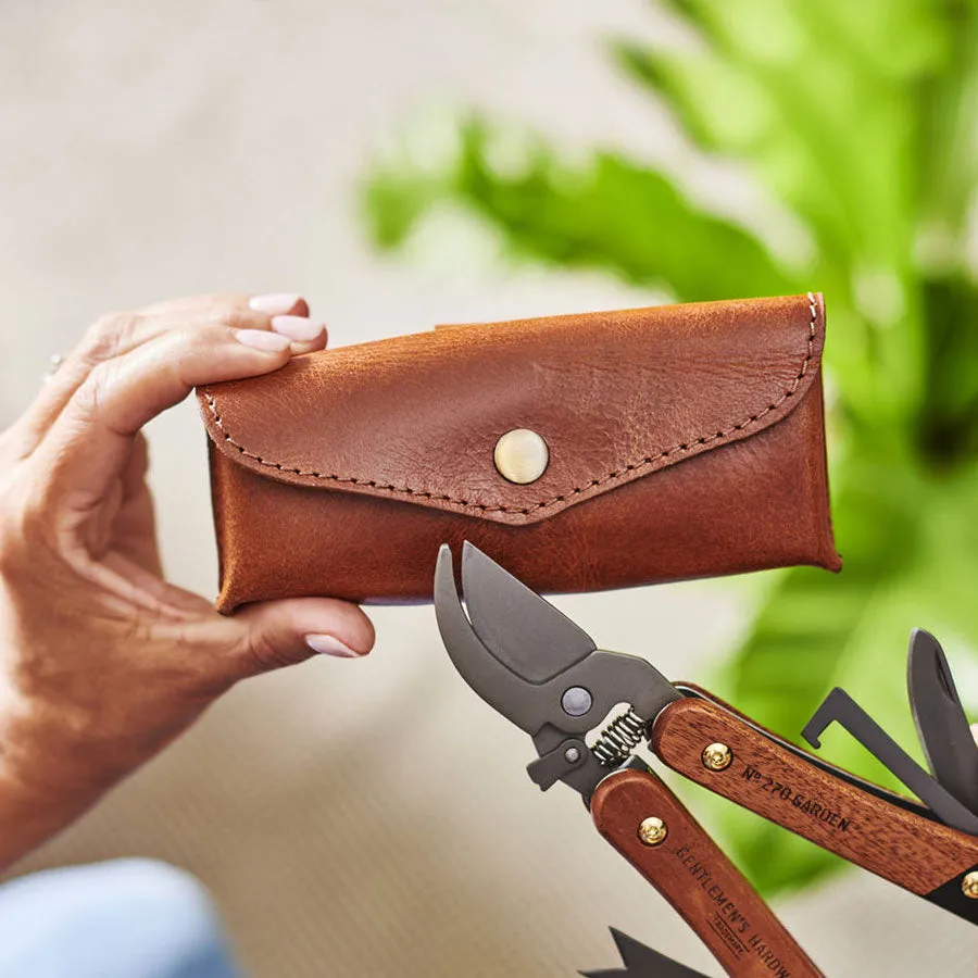 Gardening Gift Box with Personalised Leather Holder and Gardening Tool