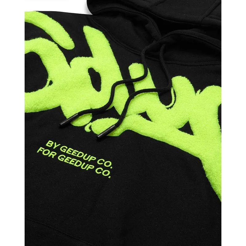 GEEDUP Handstyle Hoodie Black/Hyper Yellow