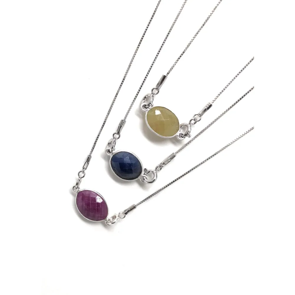 Gemstone Necklace, Layering Necklace, Minimalist Jewelry, Sterling