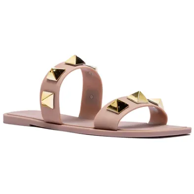 Gilson Studded Double Strappy Slip On Sandals