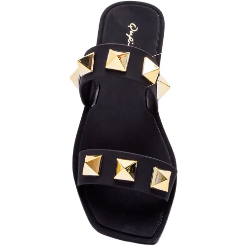 Gilson Studded Double Strappy Slip On Sandals