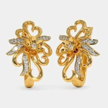 Golden Floral Earrings | (Gold Plated 925 Sterling Silver)