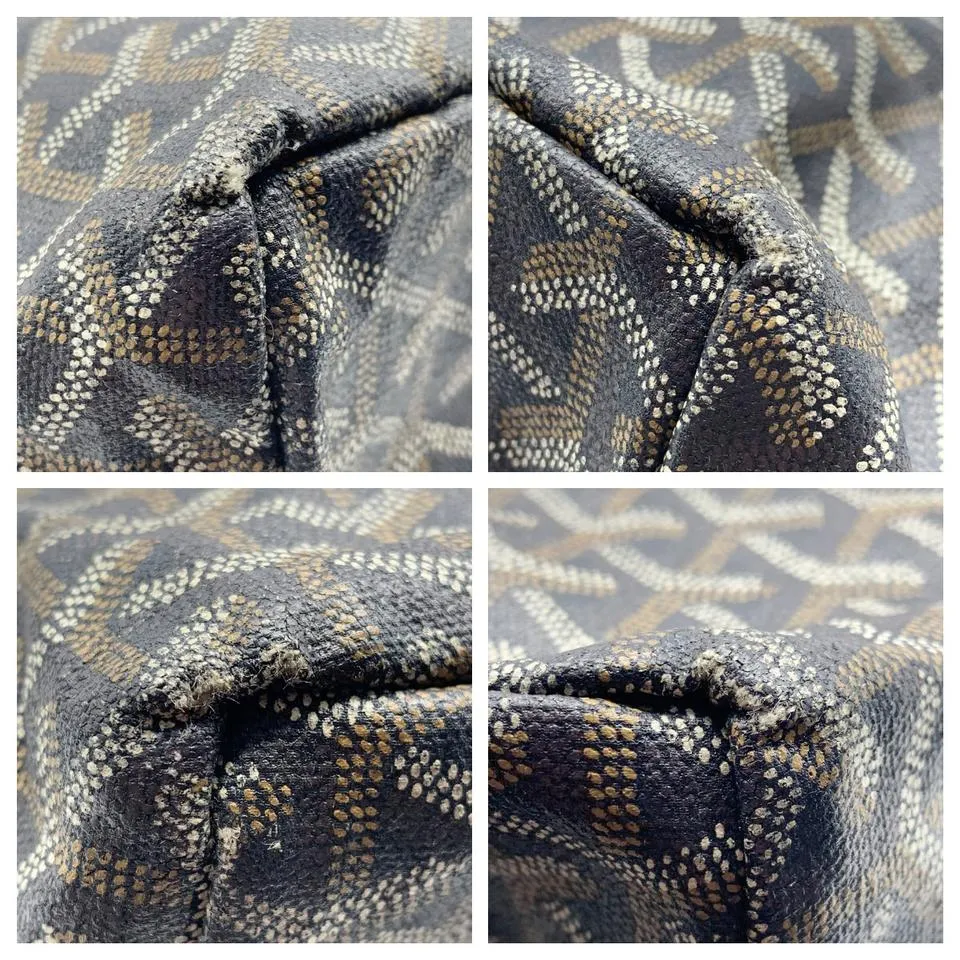 Goyard Goyardine Saint Louis Pm Gold Black Coated Canvas Tote