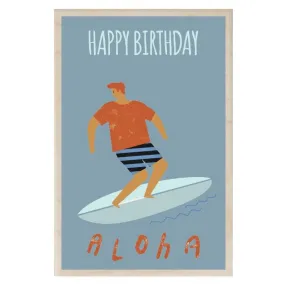 Happy Birthday Surfer Aloha Postcard