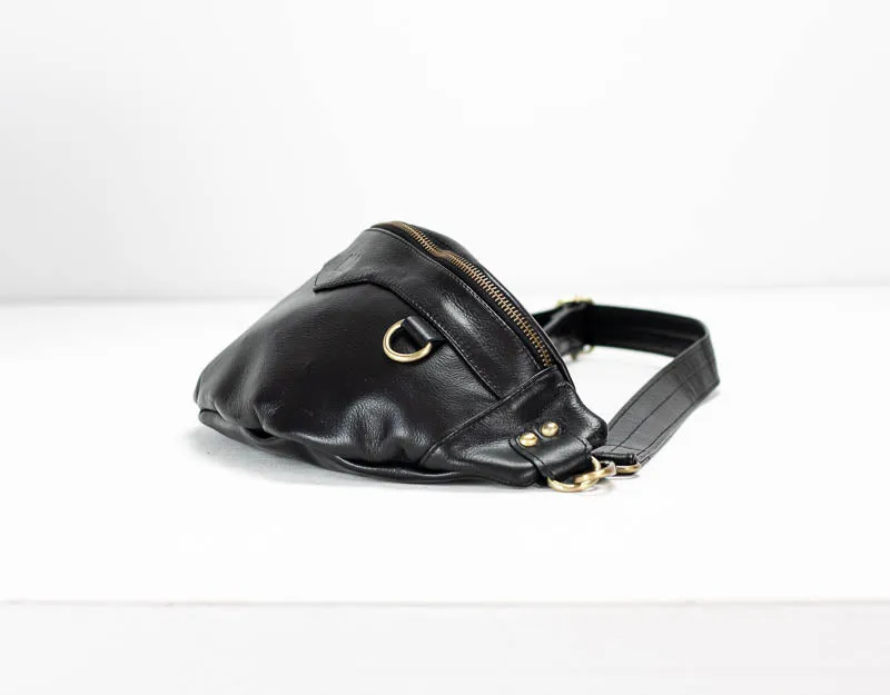 Haris fanny pack - Black leather