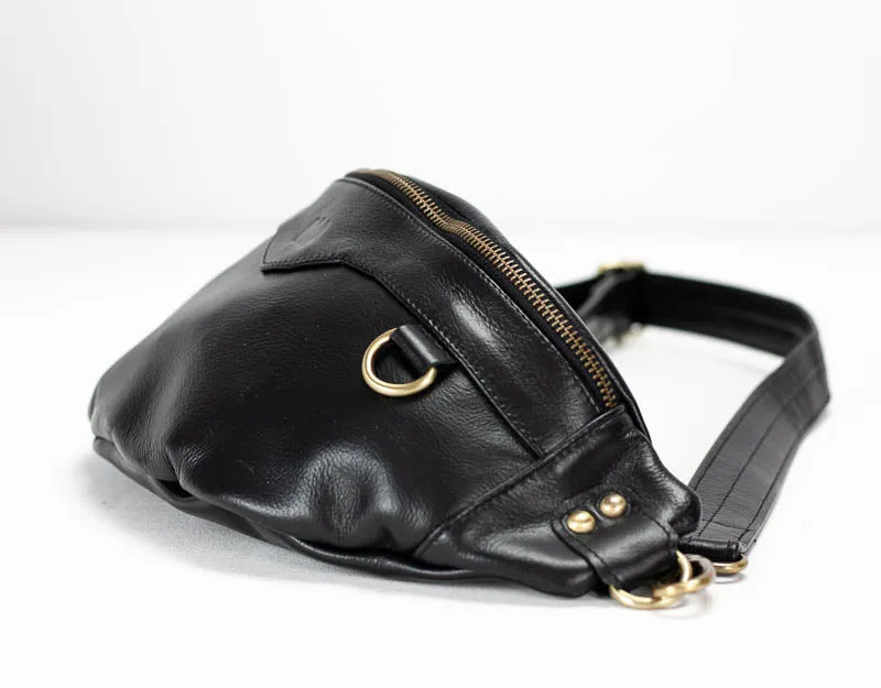 Haris fanny pack - Black leather