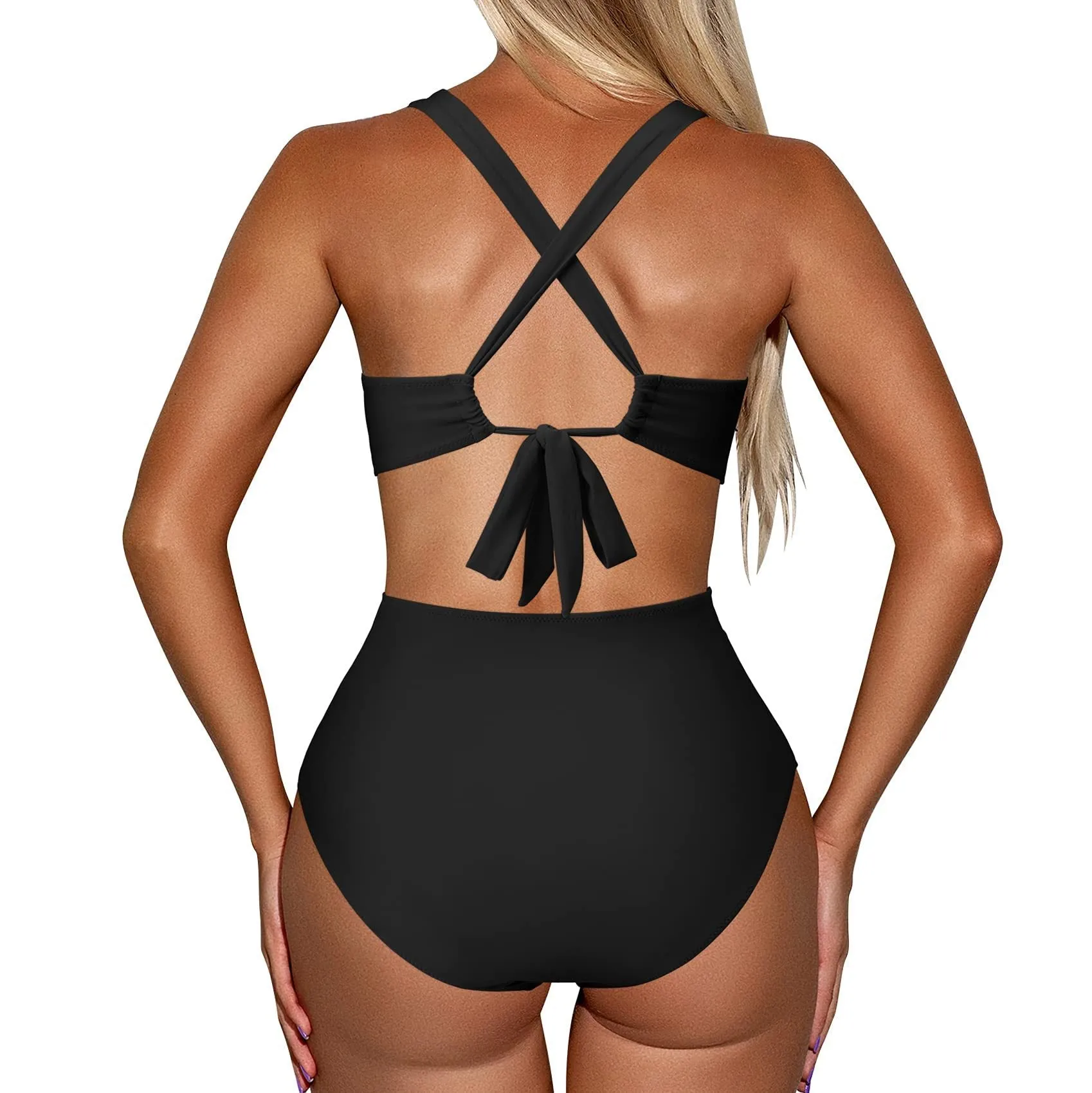 Haute Edition Women's Tankini Monokini Swimsuit with Side Cutouts