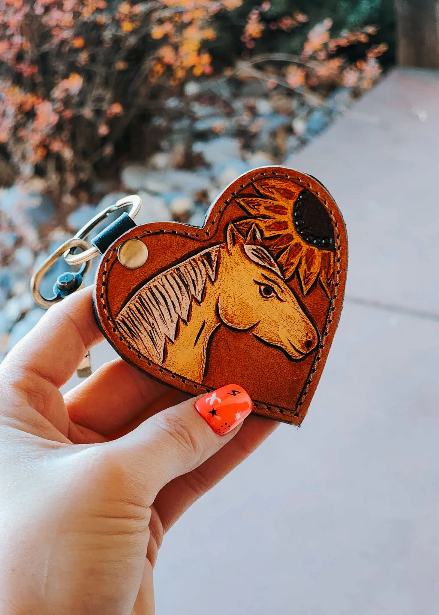 Heart Horse & Dog Keychain