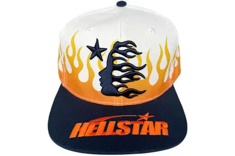 Hellstar Flame Vintage Snapback Hat Cream/Navy