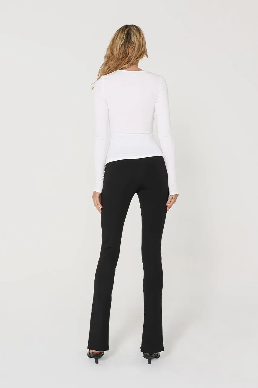 Henley Zip Pants | Black