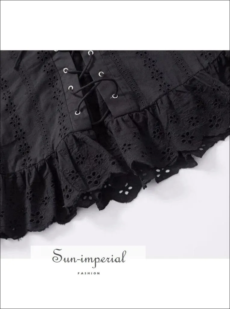 High Waist Laced Ruffled Lace Skirt Lace Skirt Women