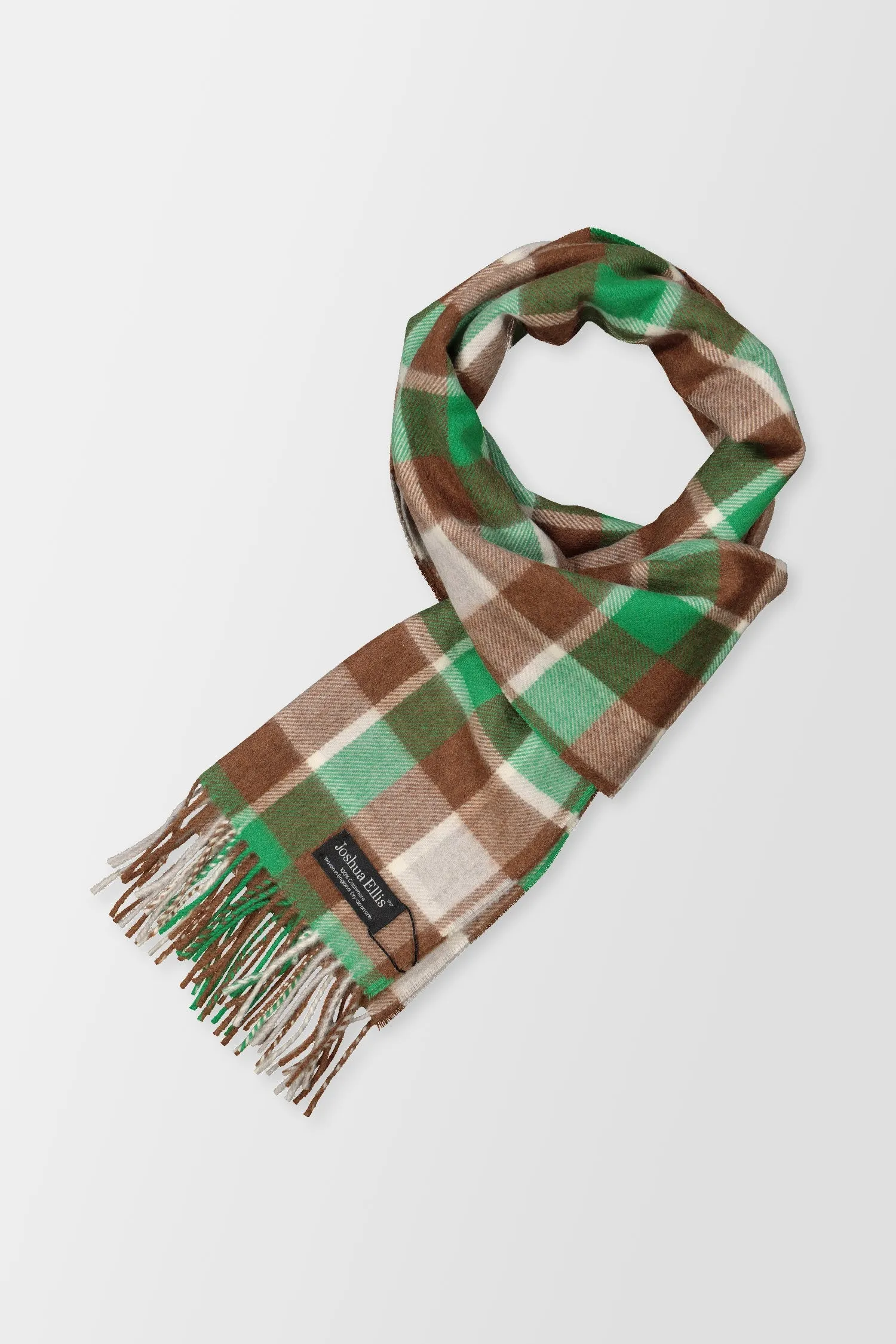 Joshua Ellis Brown Classic Check Brushed Block Scarf