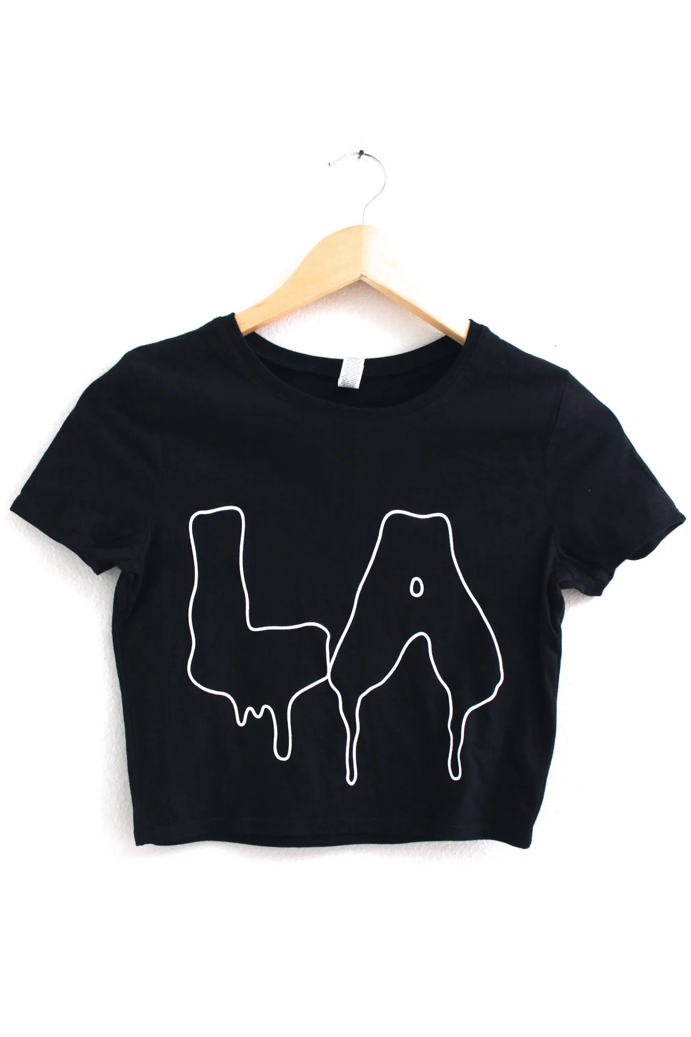 LA Drip Black Graphic Crop Top