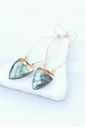 Labradorite Armored Hoop Earring