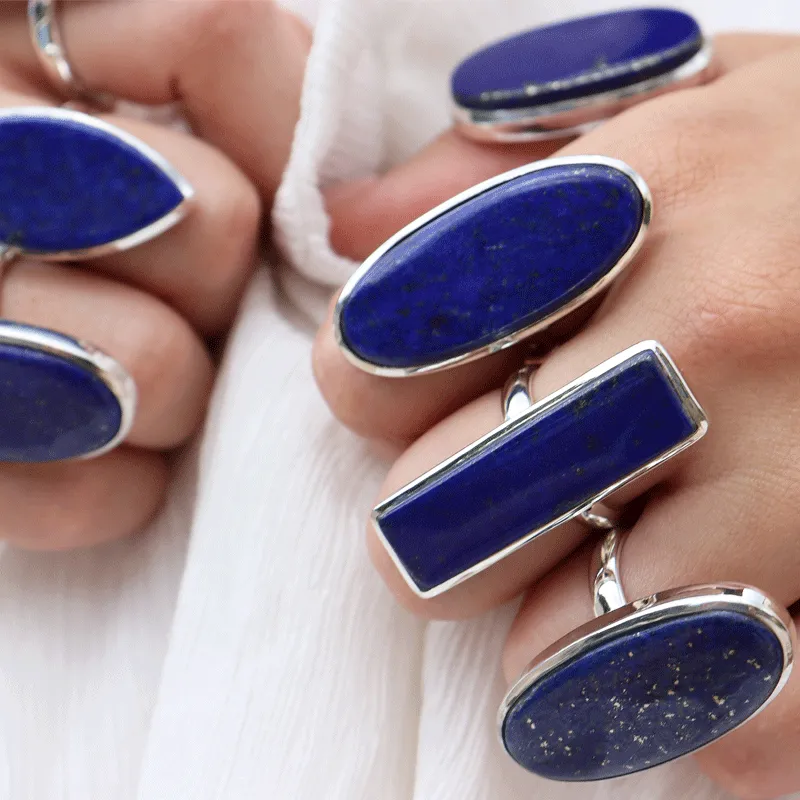 Lapis Lazuli Statement Bohemian Ring