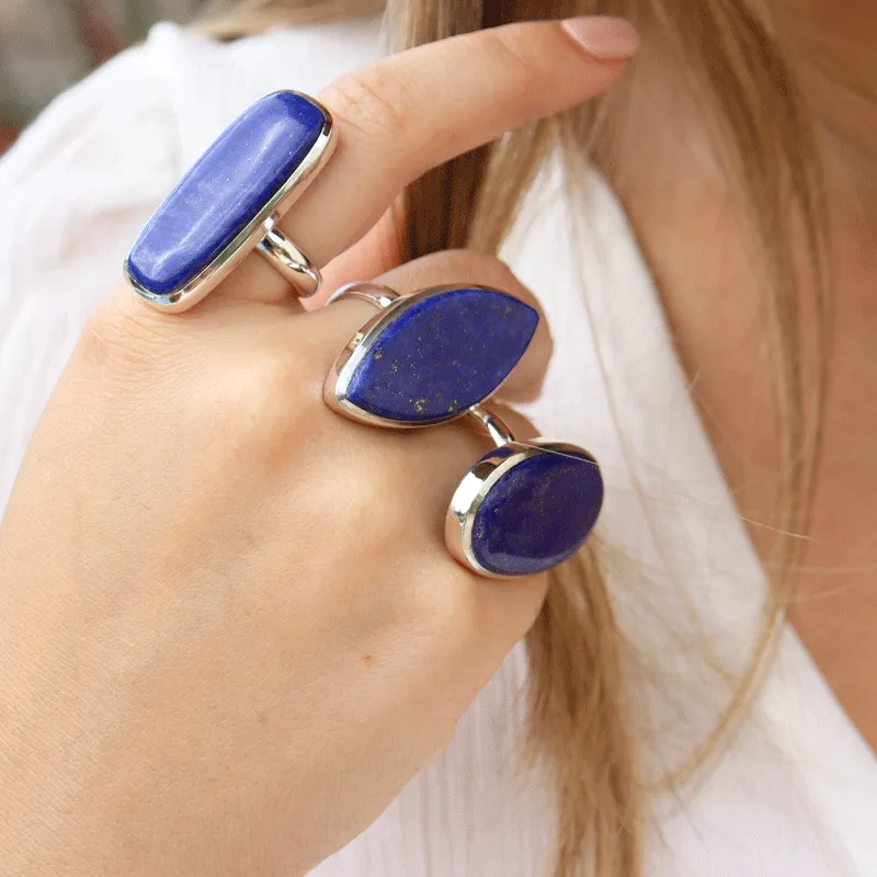 Lapis Lazuli Statement Bohemian Ring