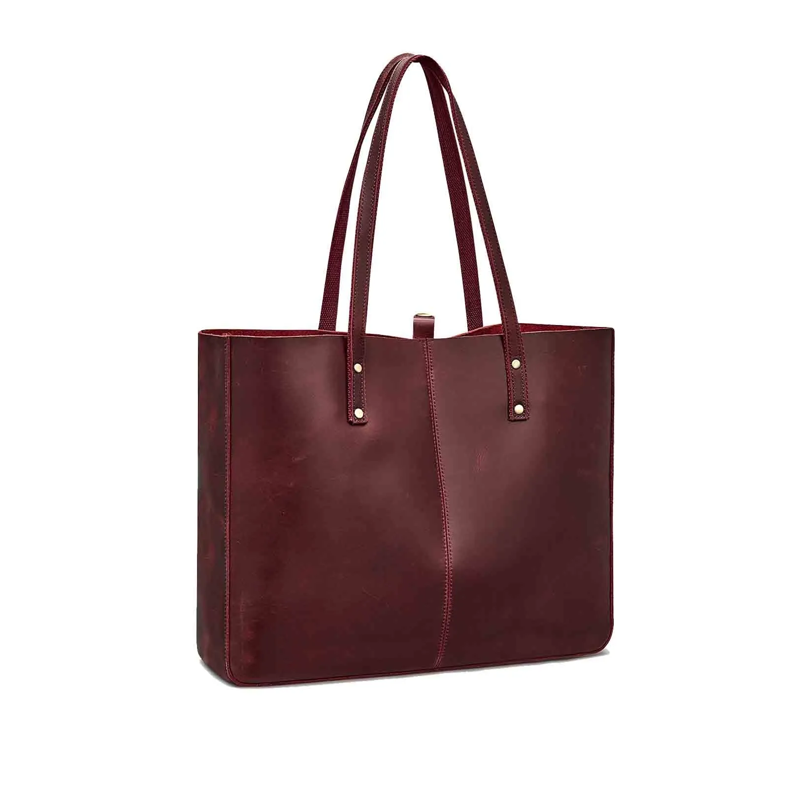 Large Bucket Geuine Leather Tote