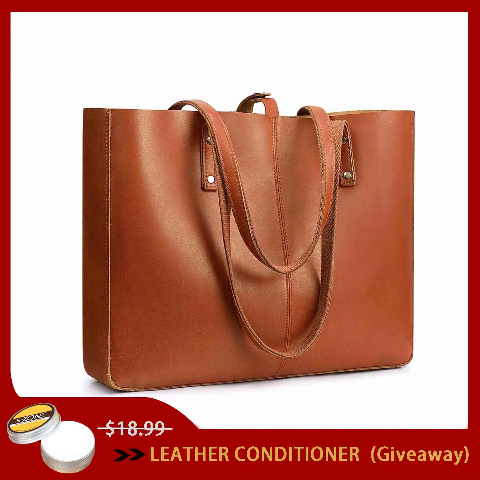 Large Bucket Geuine Leather Tote