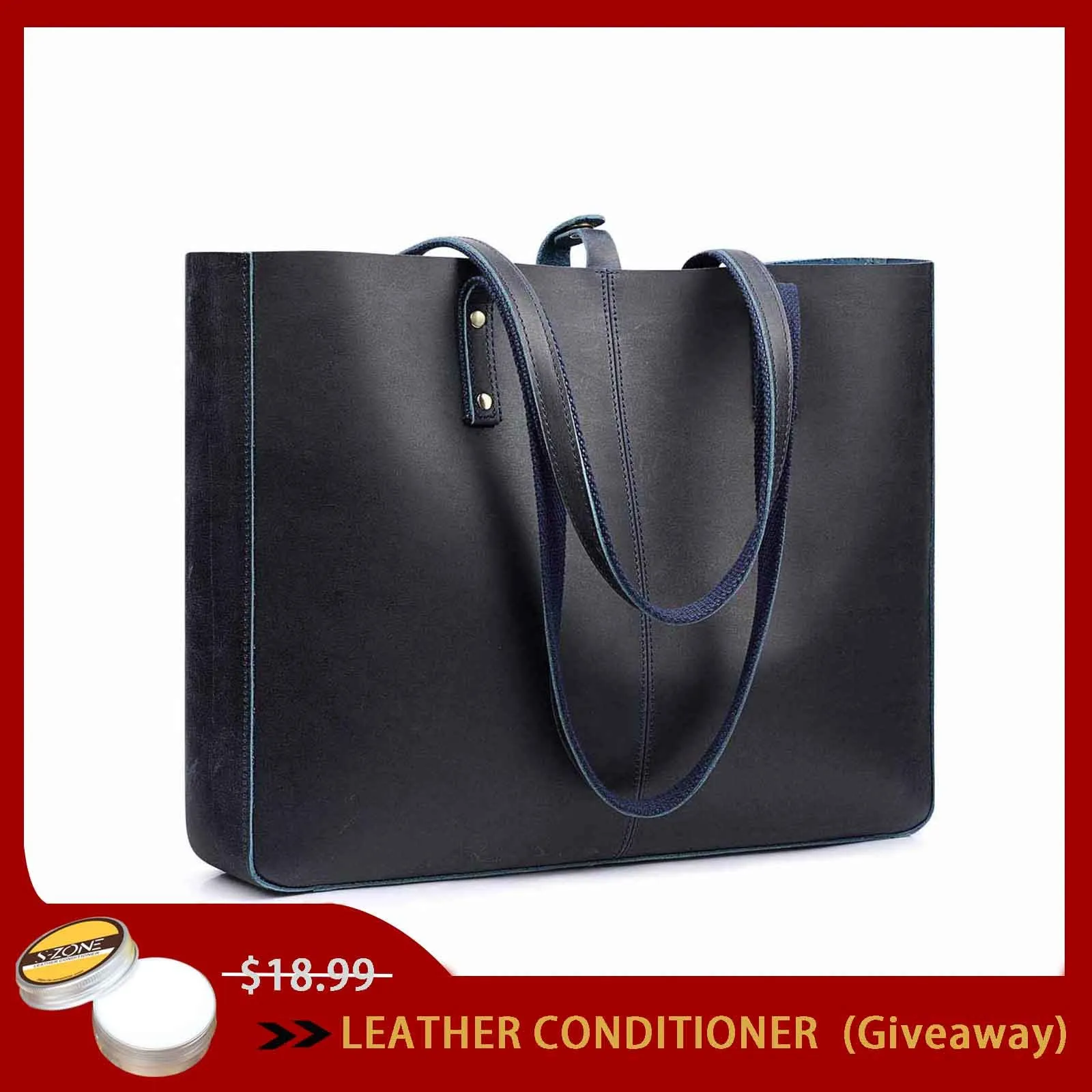 Large Bucket Geuine Leather Tote