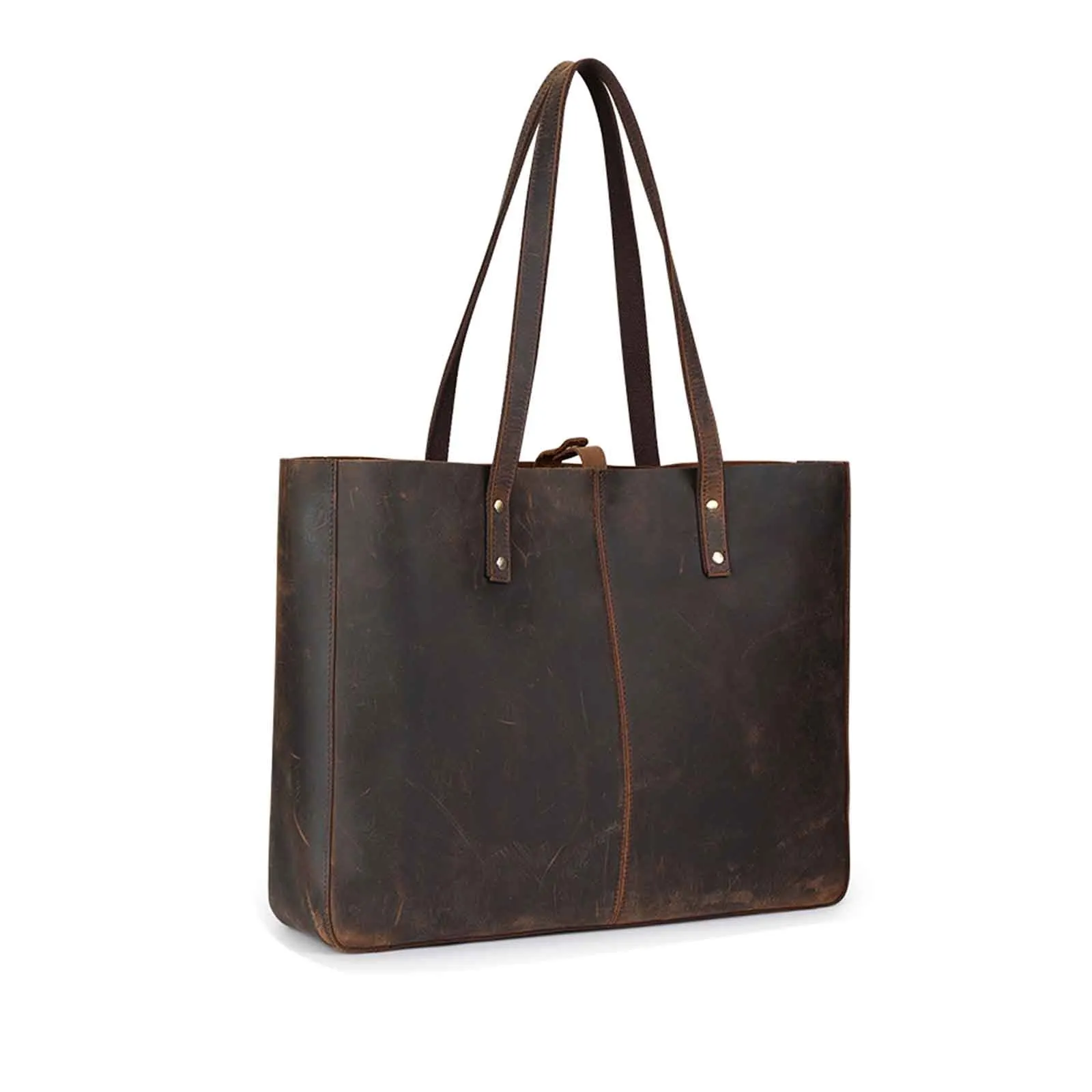 Large Bucket Geuine Leather Tote