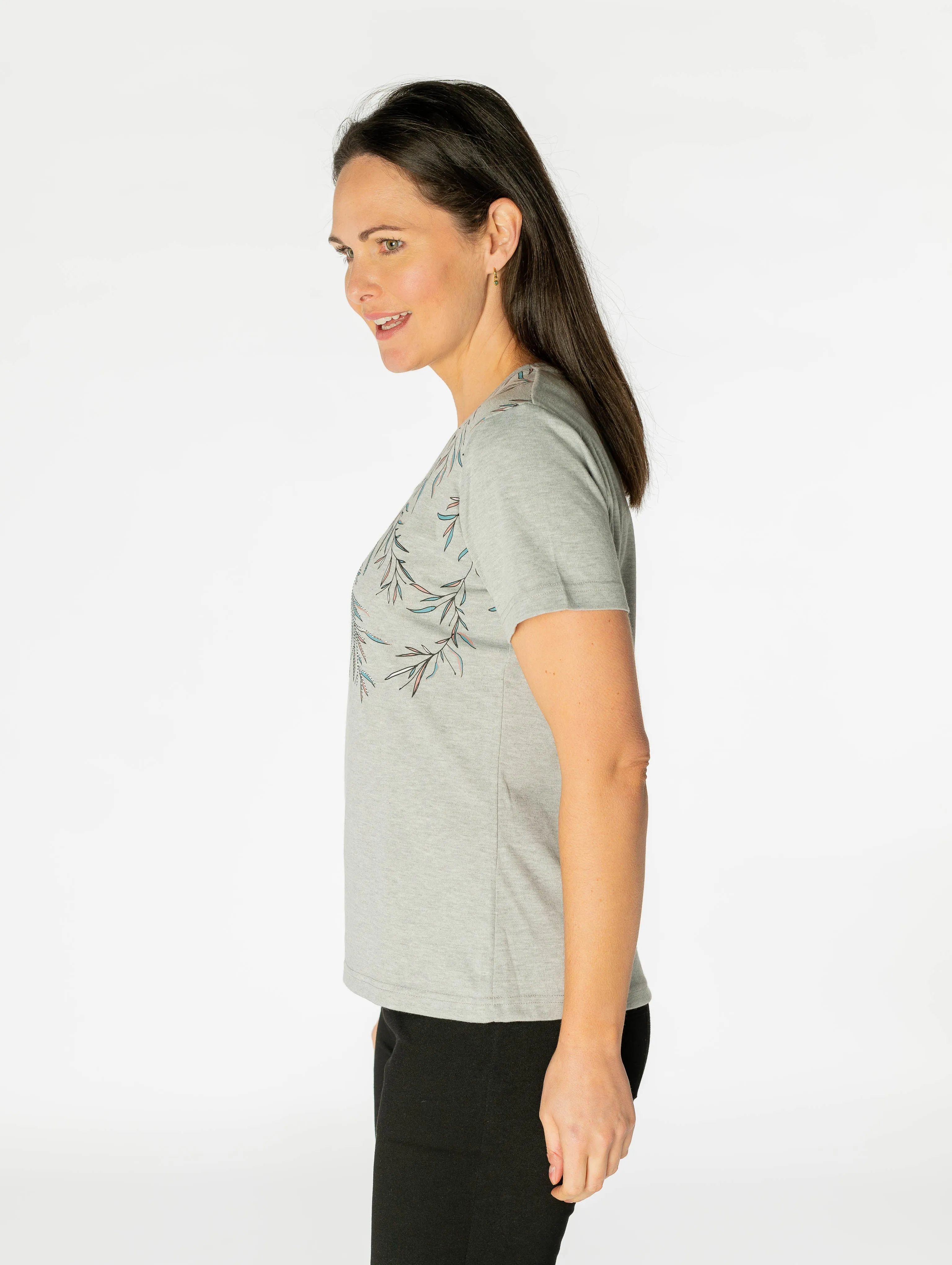 Leaf Print T Shirt