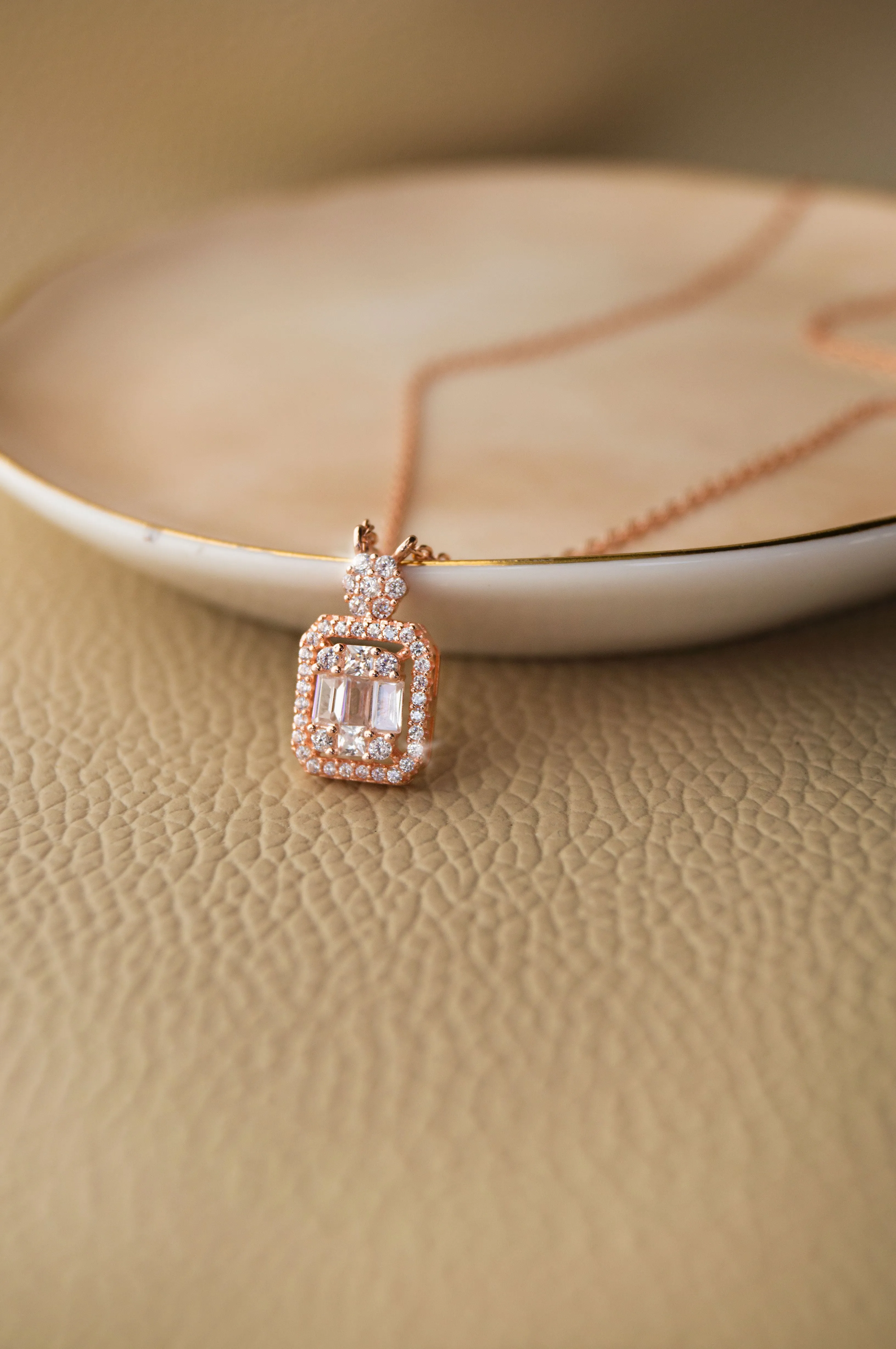 Let's Shine Rose Gold Plated Sterling Silver Pendant Set