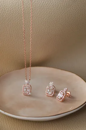 Let's Shine Rose Gold Plated Sterling Silver Pendant Set