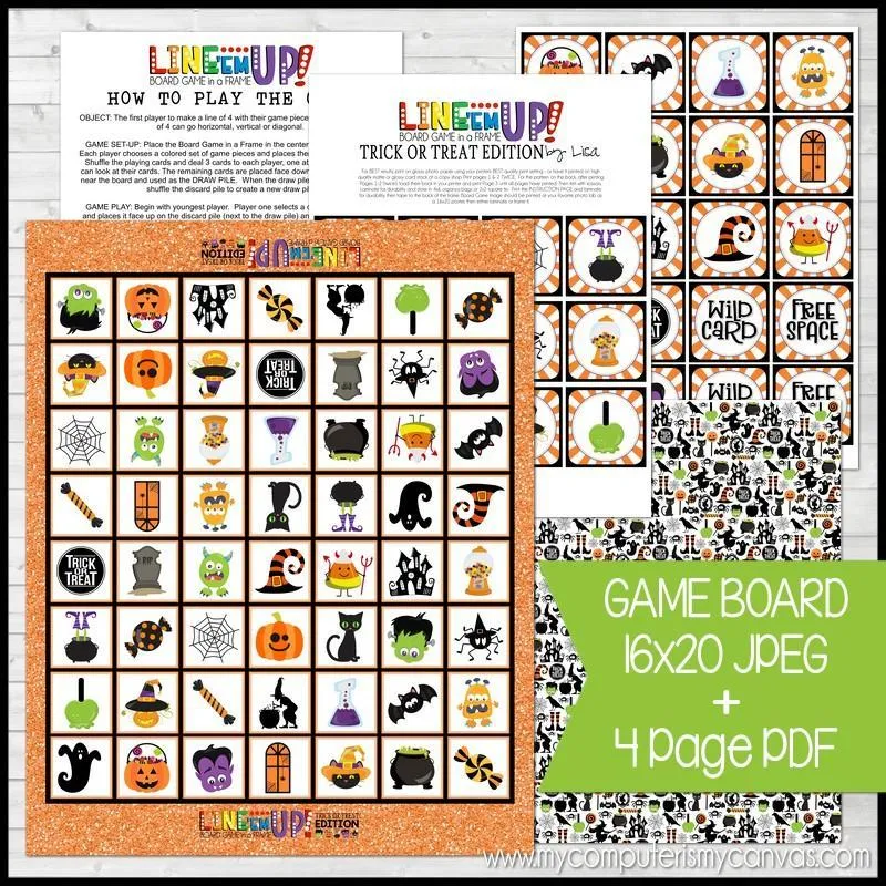 LINE 'Em UP! {TRICK or TREAT} PRINTABLE Game