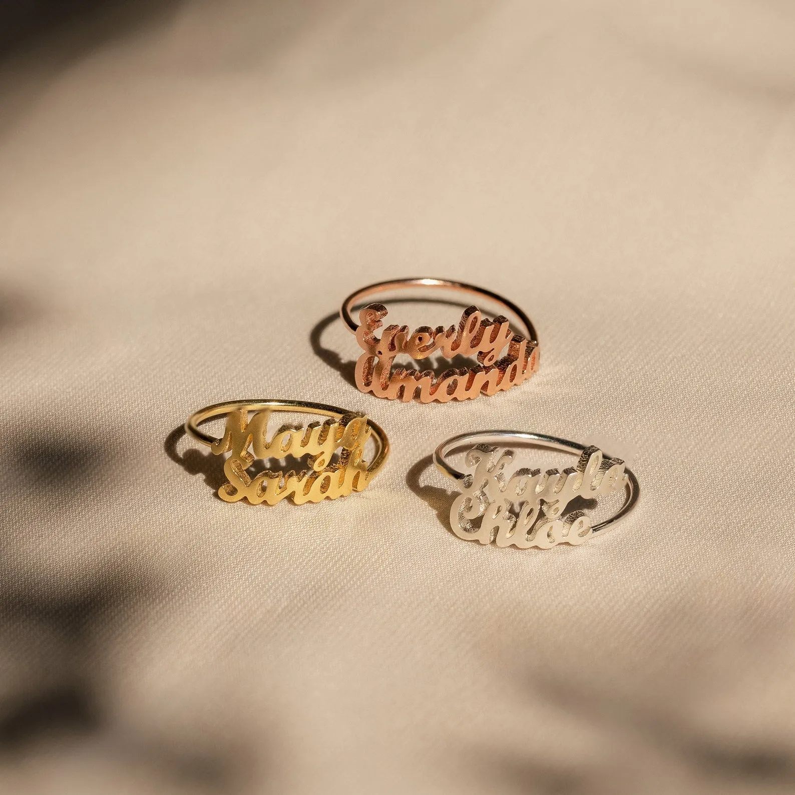 London Duo Name Ring