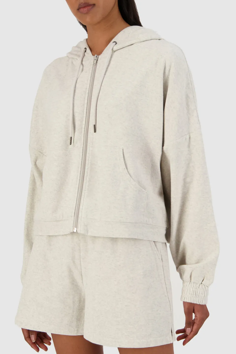 Looped Teyana Hooded Oat Marle Sweater