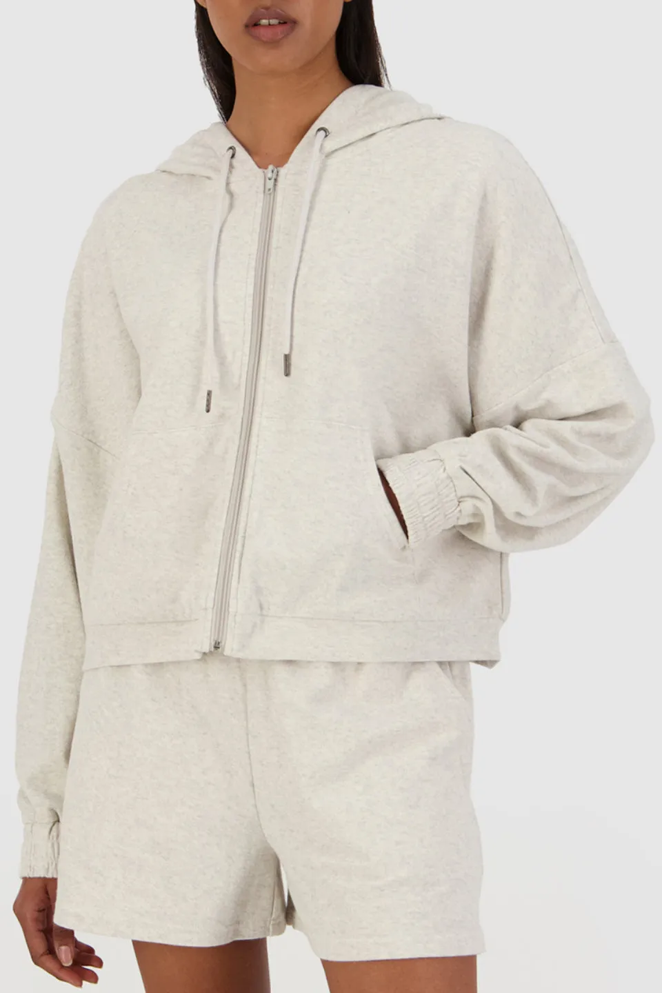 Looped Teyana Hooded Oat Marle Sweater