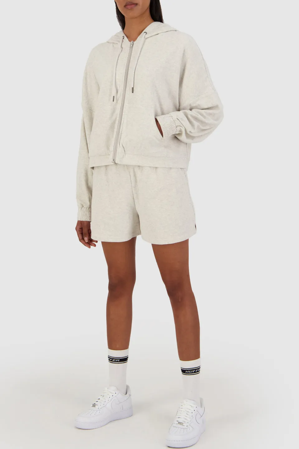 Looped Teyana Hooded Oat Marle Sweater