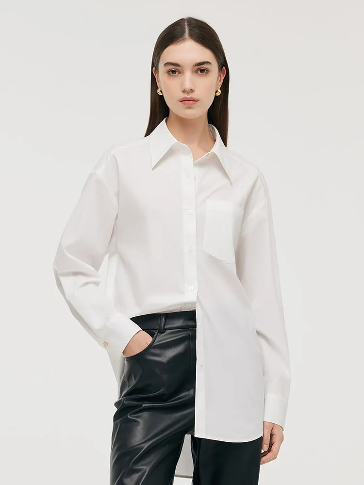 Loose Lapel Single-Breasted Women Shirt