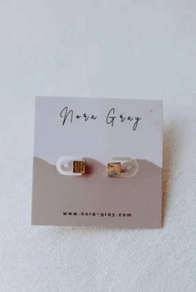 Matte Gold Square Studs