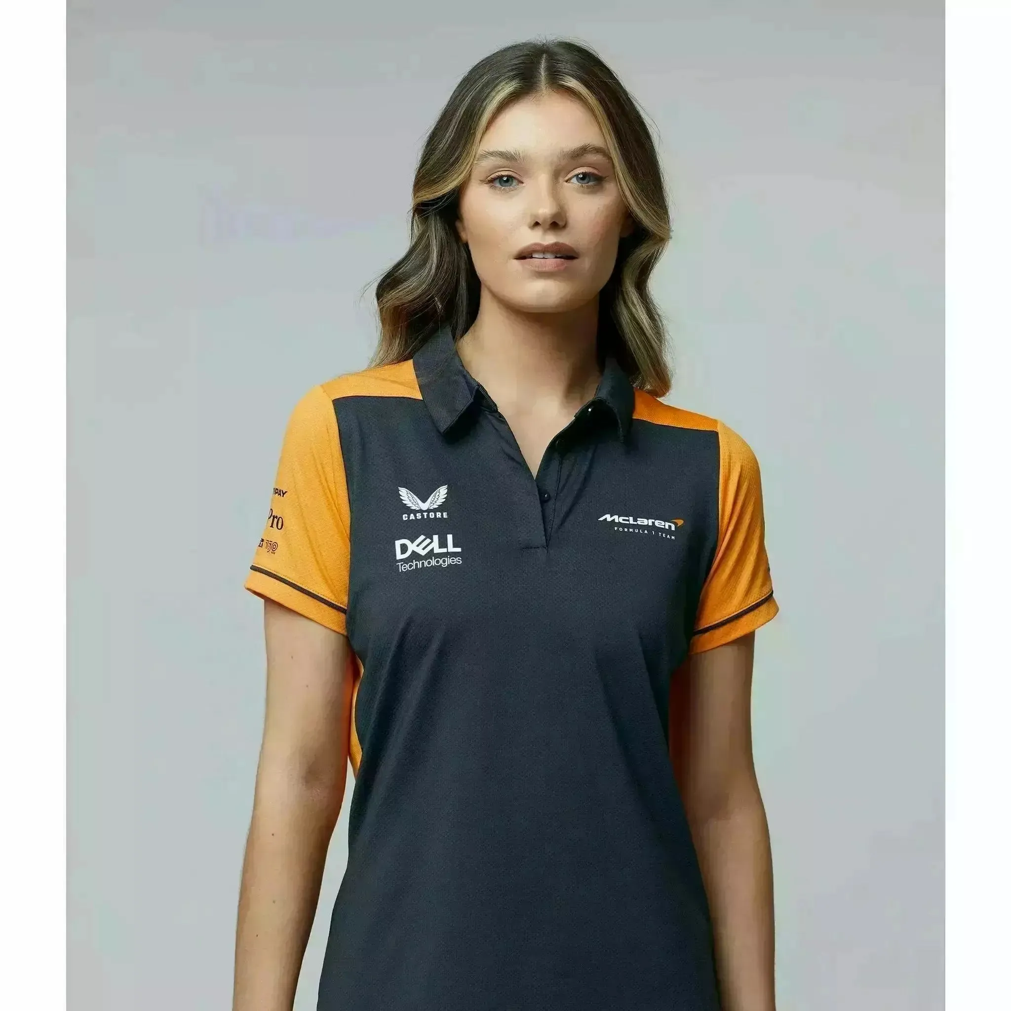 McLaren F1 Women's Team Polo Shirt- Papaya/Phantom