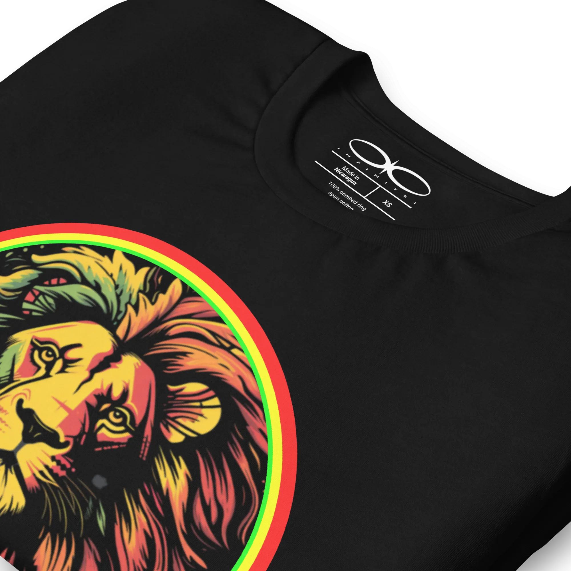 Men's Rasta Lion Theme Black Graphic T-Shirt