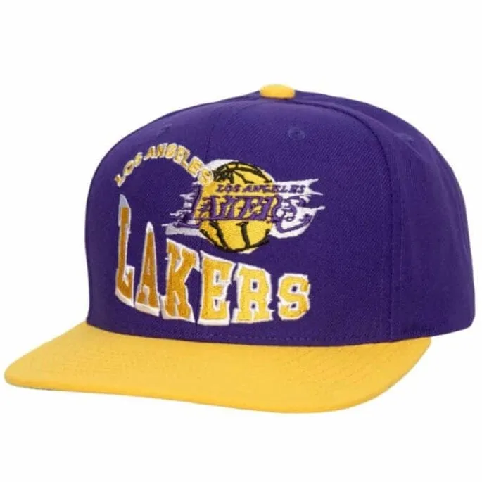 Mitchell & Ness NBA Los Angeles Lakers Crooked Path Snapback (Purple)