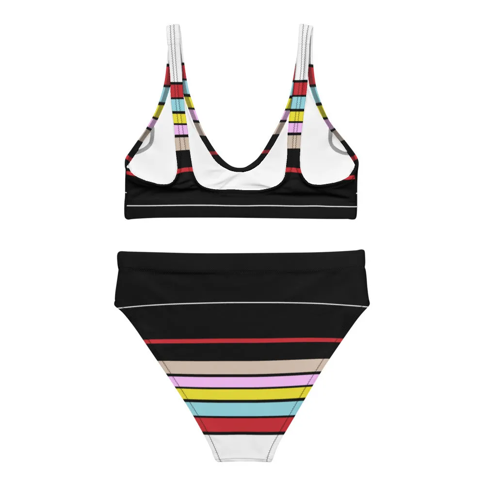 Modern Lines Recycled high-waisted bikini