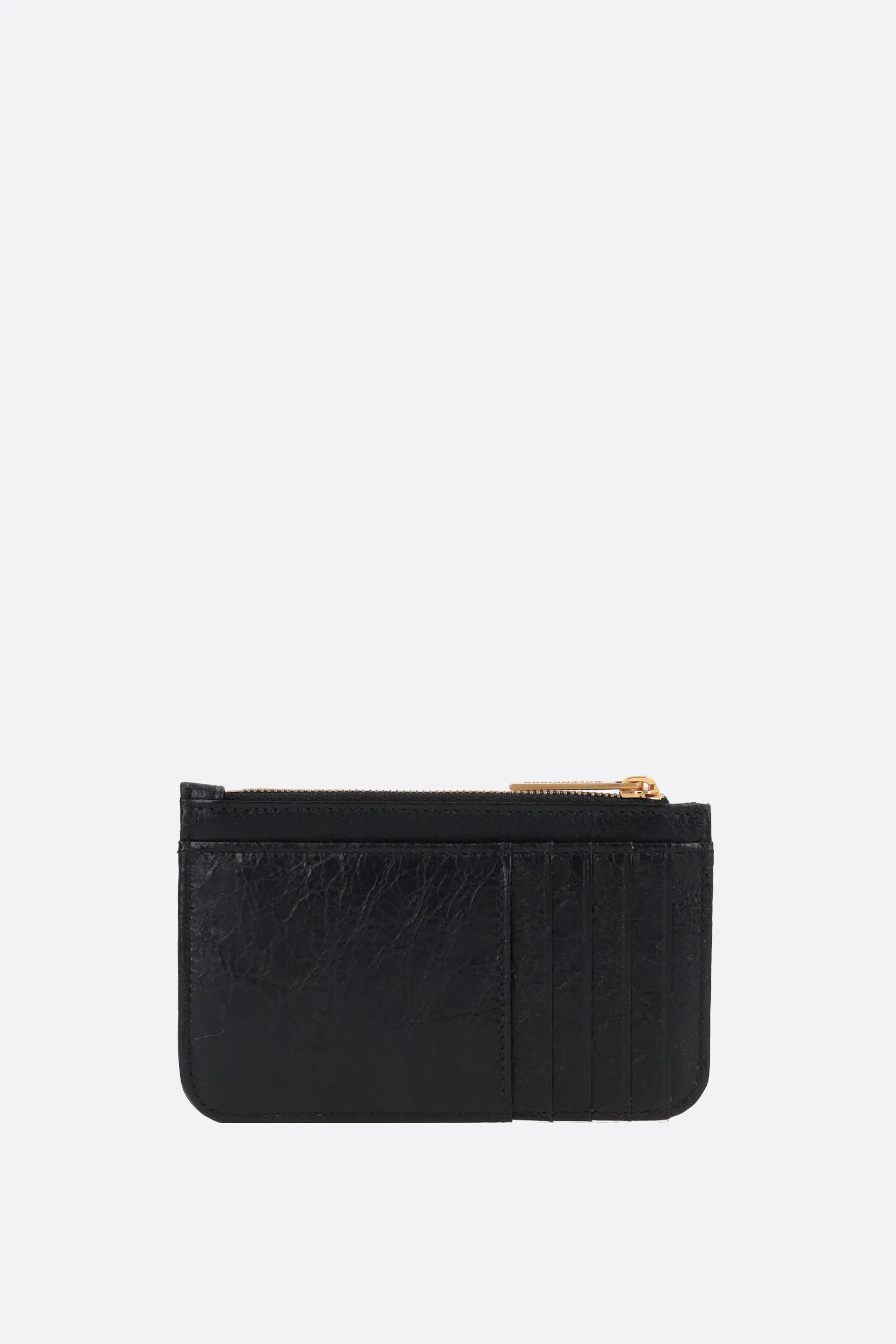 Monaco zipped card case in Arena leather