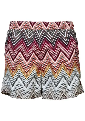 Multicolour Chevron Print Swim Shorts